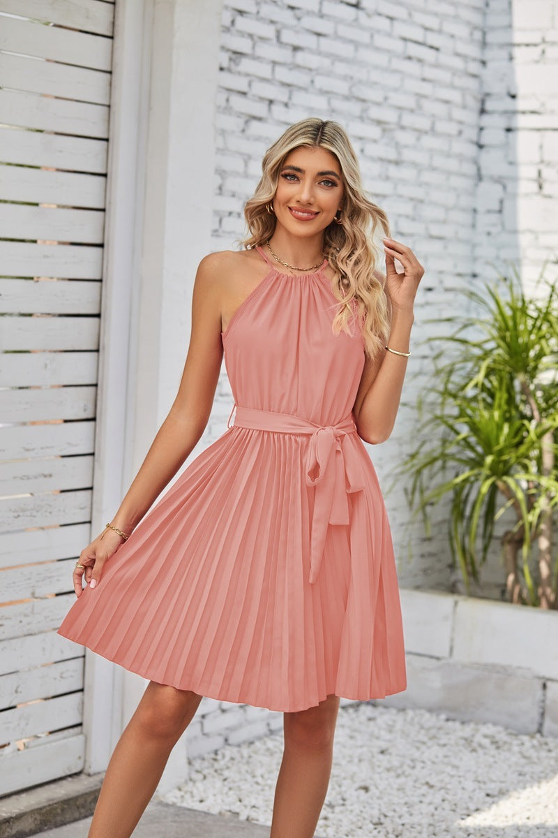 Greta – Ärmelloses Sommerkleid Damen Faltenrock Leicht Elegant