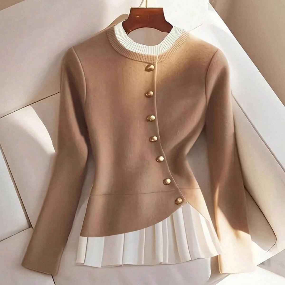 Ferike – Apricot Langarm-Pullover für Damen