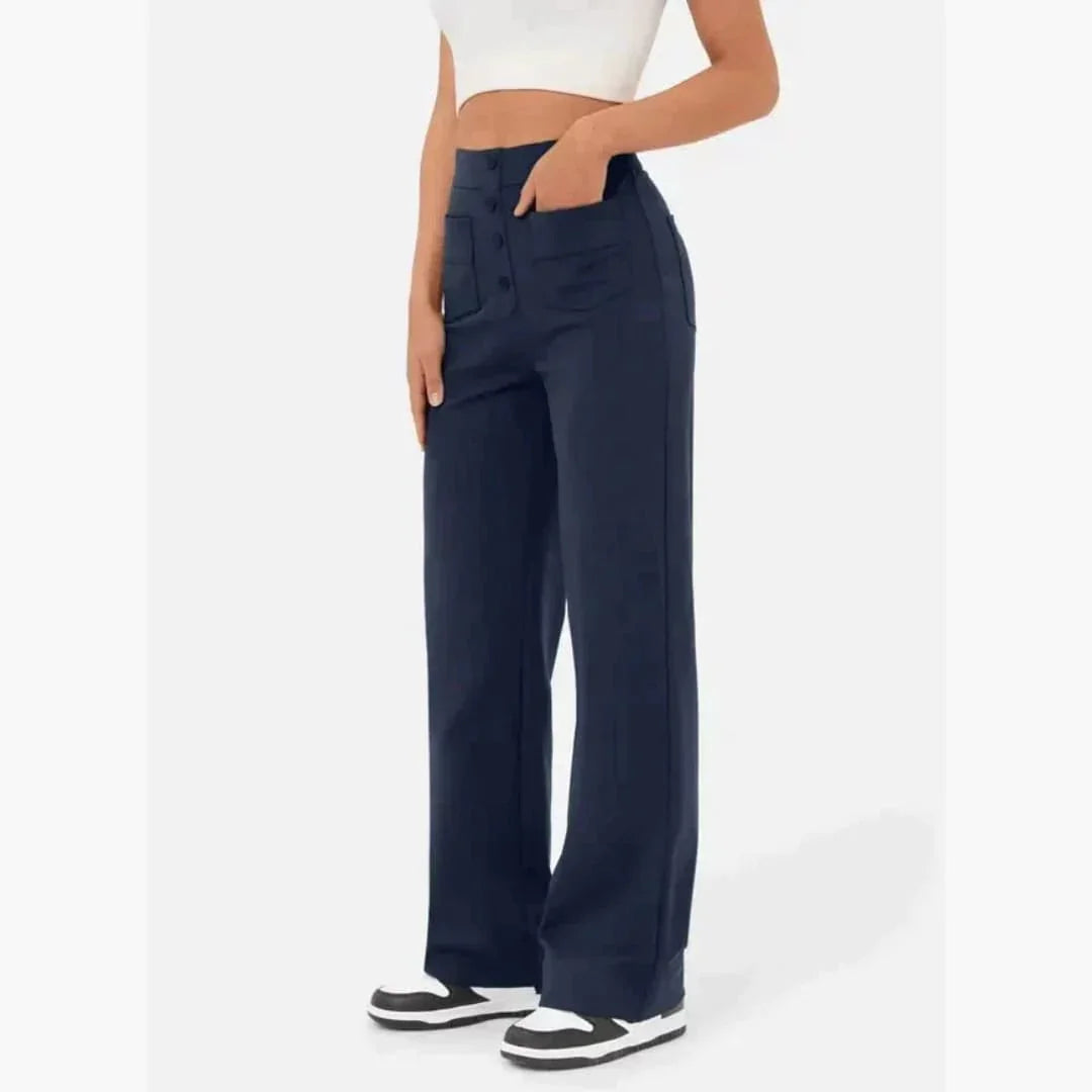 Marietta - Hohe Taille Stoffhose Damen Elegant