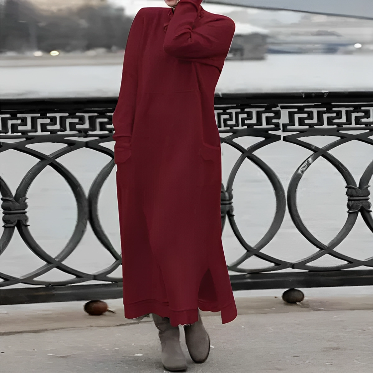 Celina - Warme Bequeme Winter Damenkleid