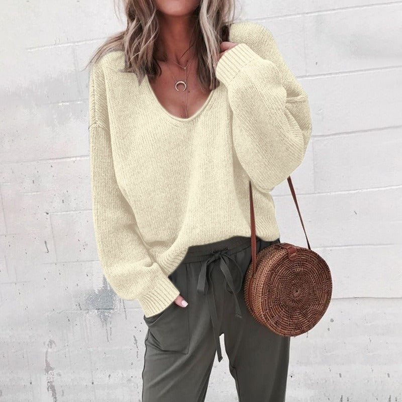 Jaqueline - Oversize V-Neck Pullover