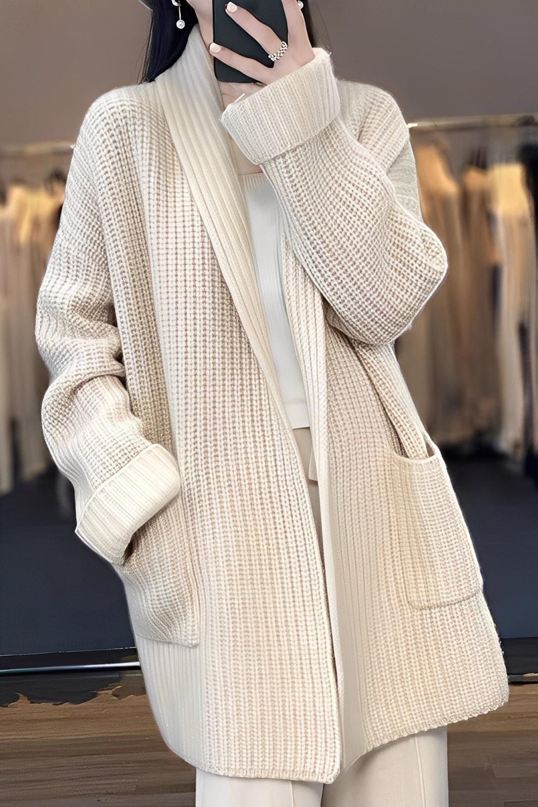 Edith – Eleganter Langer Cardigan Für Damen