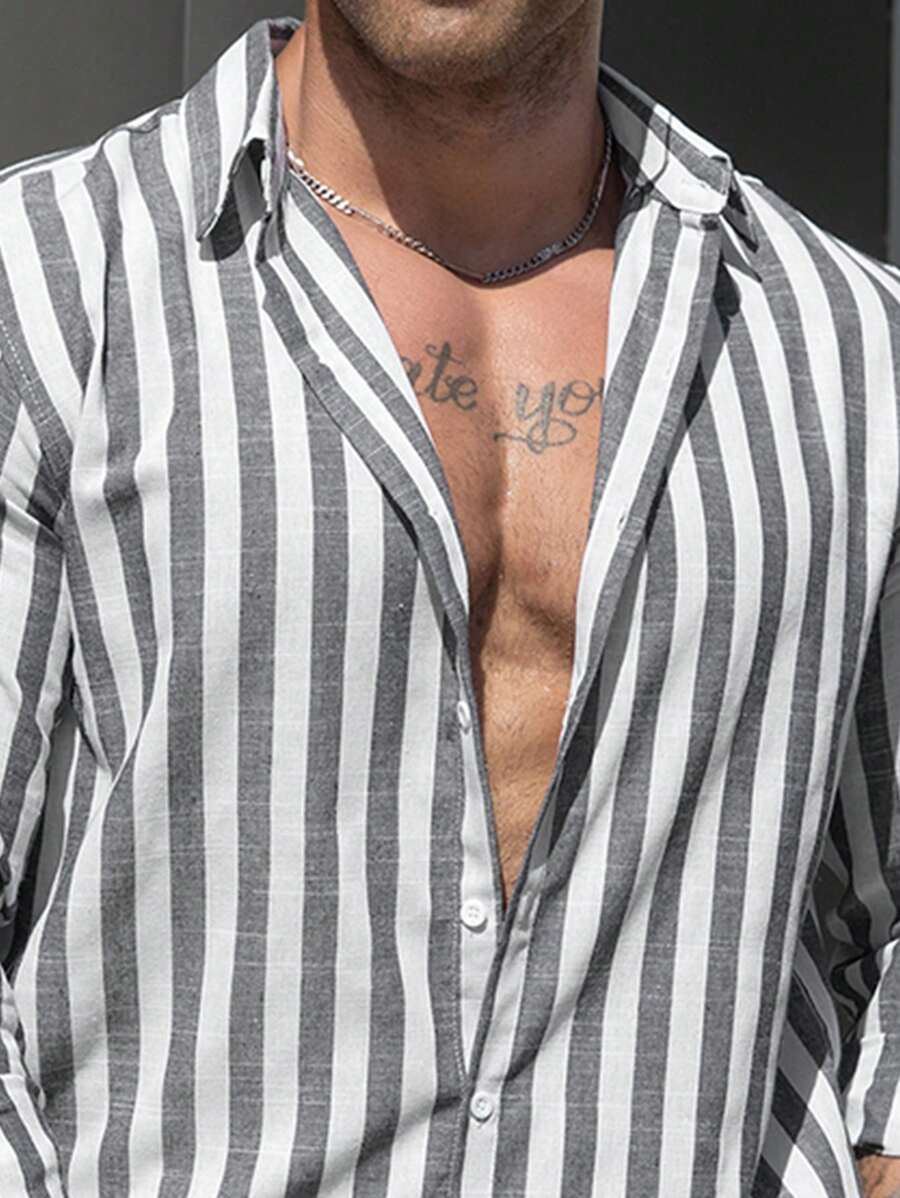 Bernd – Herren Shirt Streifenmuster Modern Kurzarm Stil