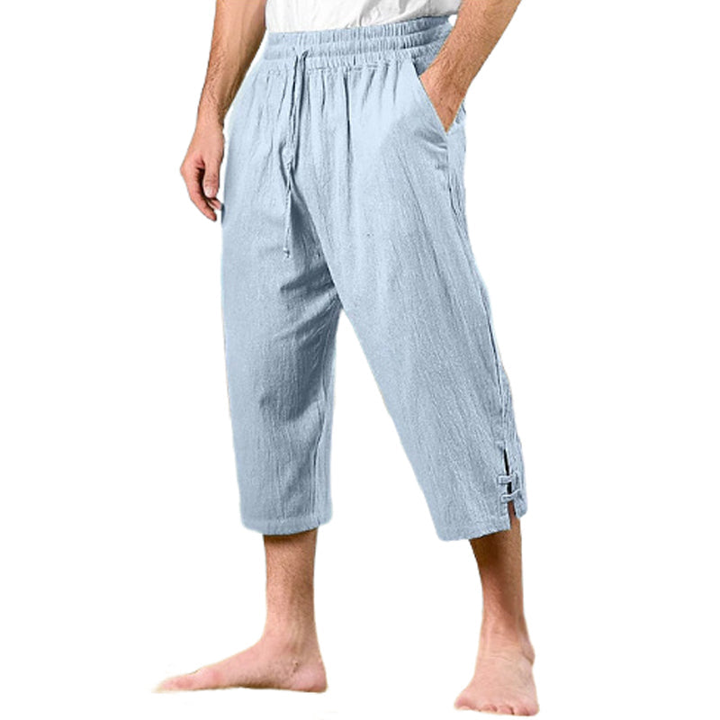 Emilio – 3/4 Freizeithose Herren Leinen Baumwolle Elastisch