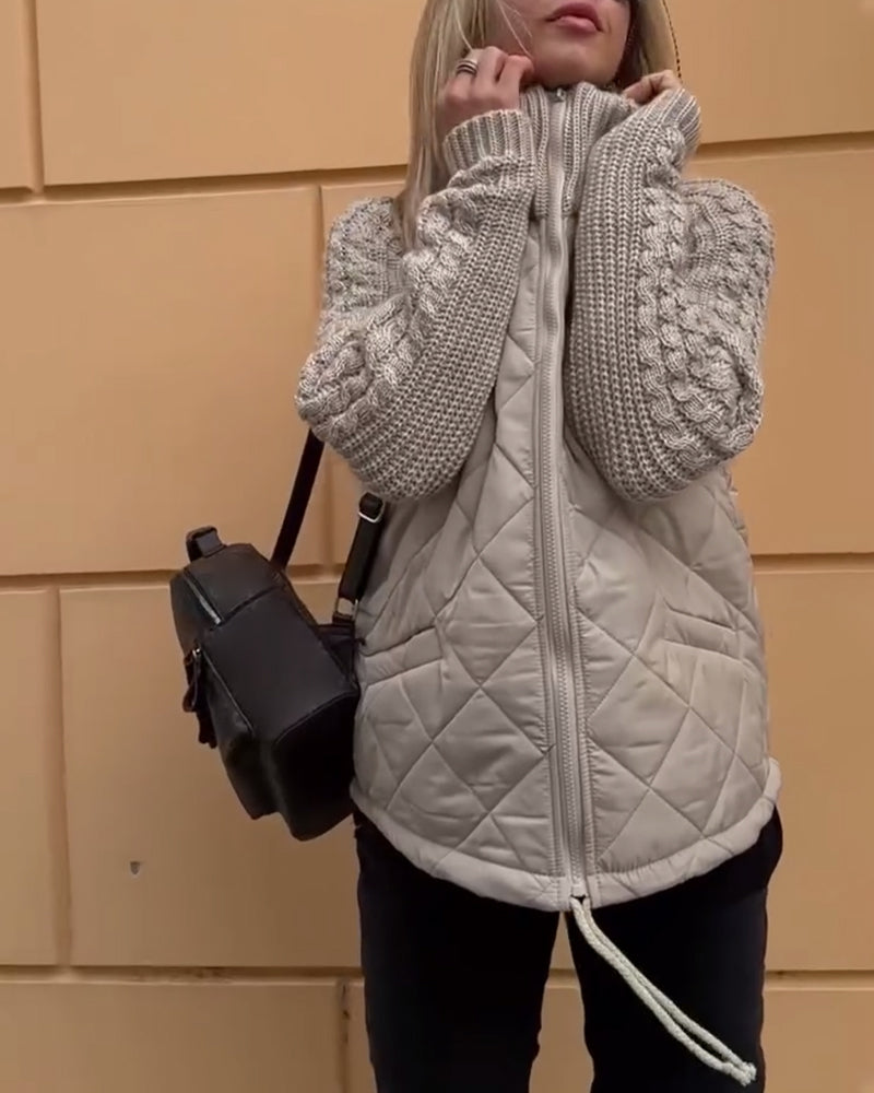 Gudrun – Einfarbiger Mantel mit Reißverschluss