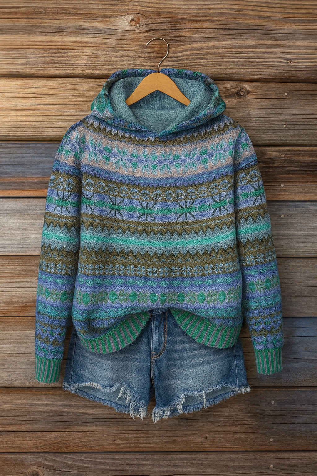 Edda – Norweger Pullover Mit Kapuze Warm Und Winterlich