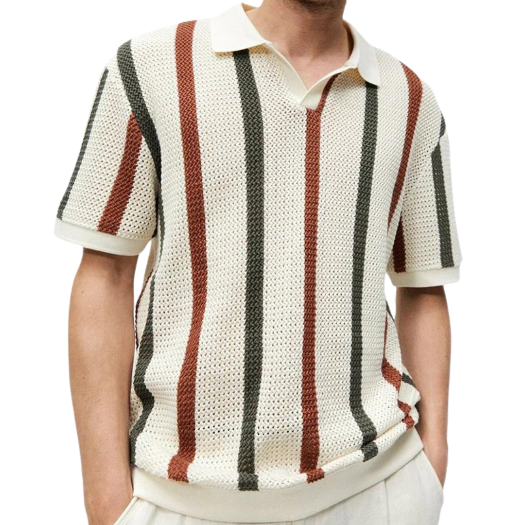 Oliver – Gestreiftes Komfort Poloshirt Herren Lässig Sommer