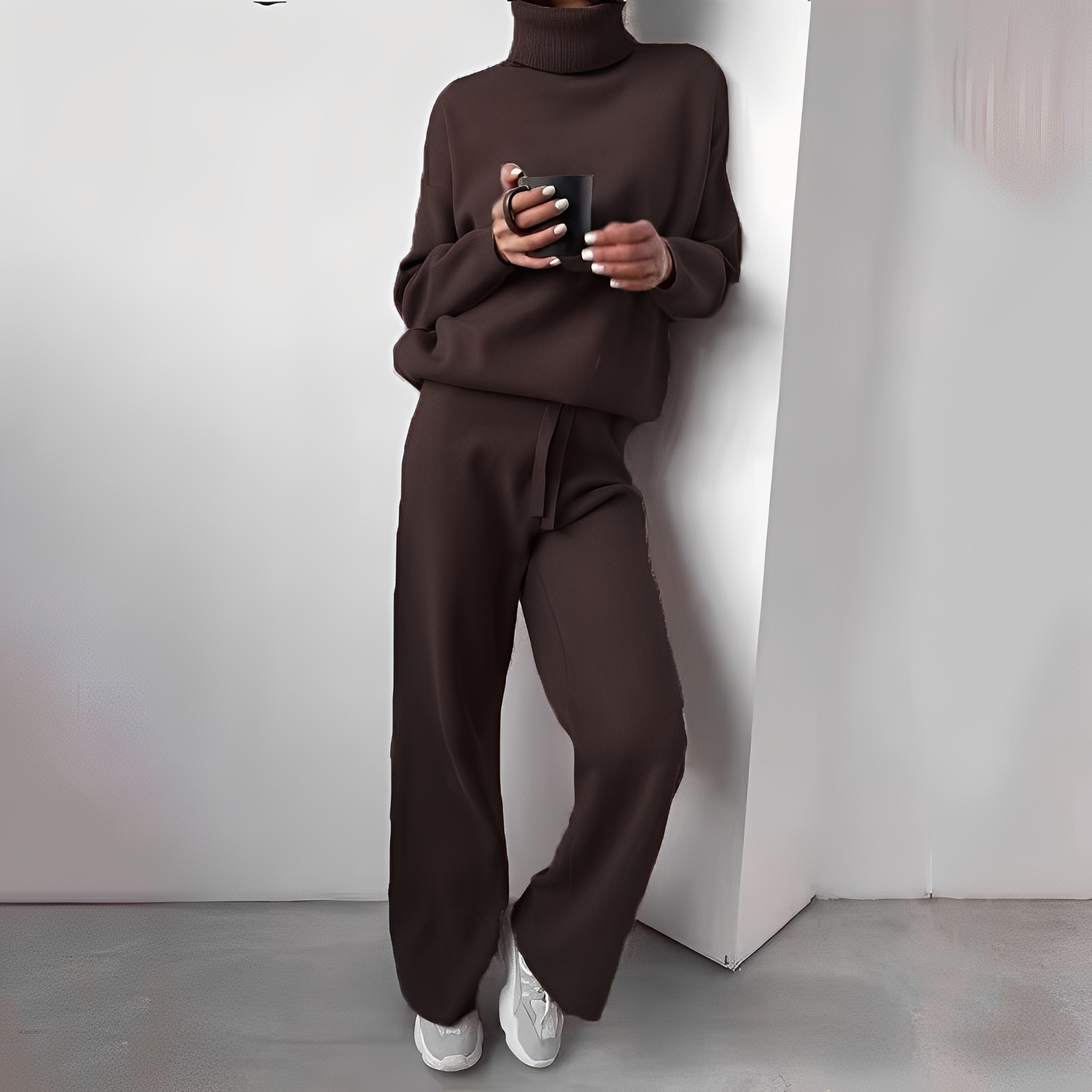 Stefanie – Schlichtes Rollkragen-Set Für Damen