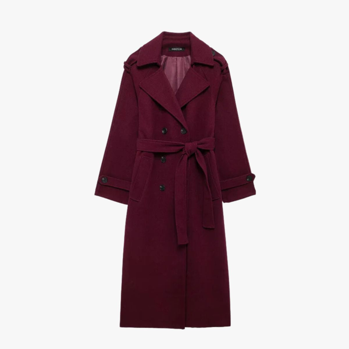 Valerie – Eleganter Trenchcoat In Bordeauxrot