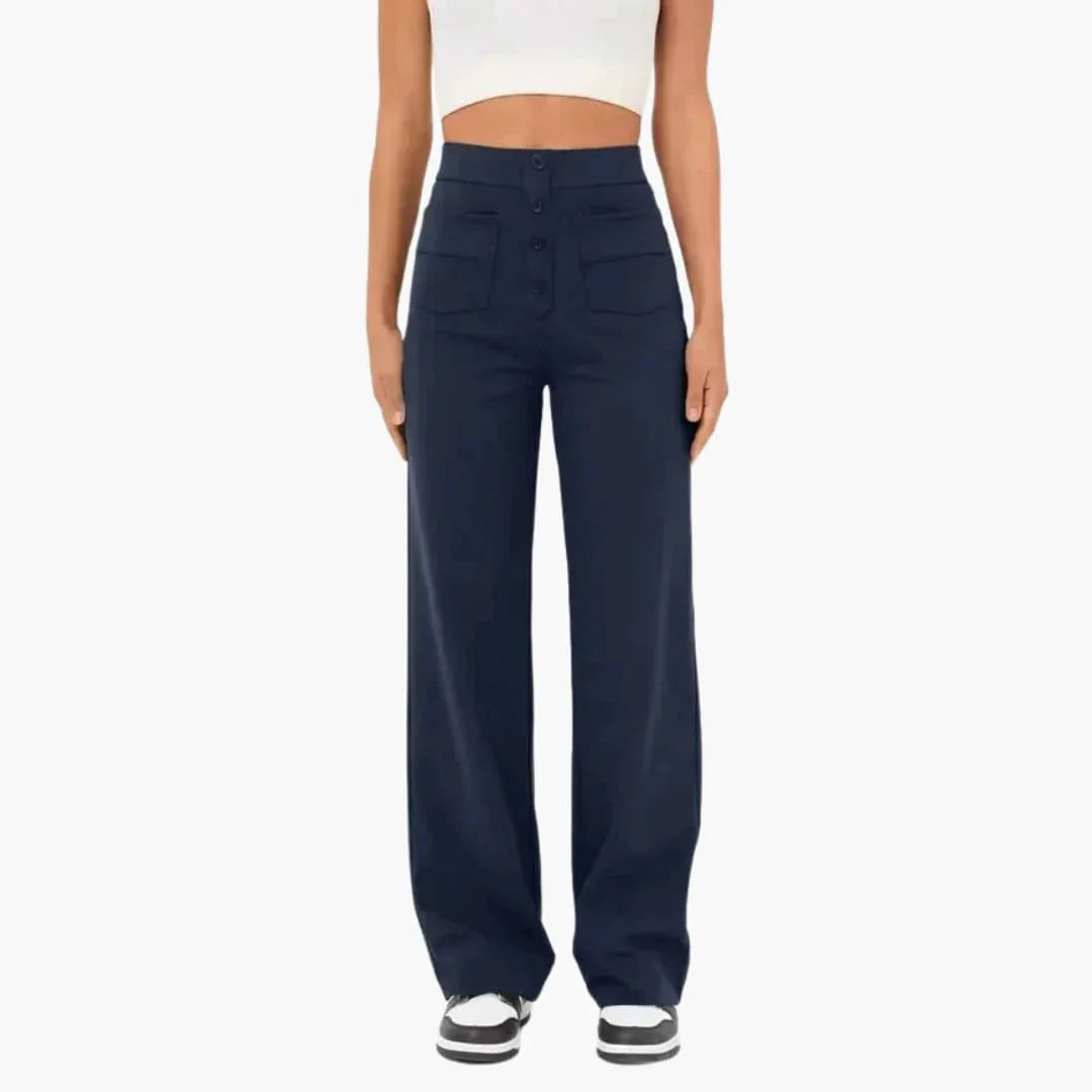 Marietta - Hohe Taille Stoffhose Damen Elegant