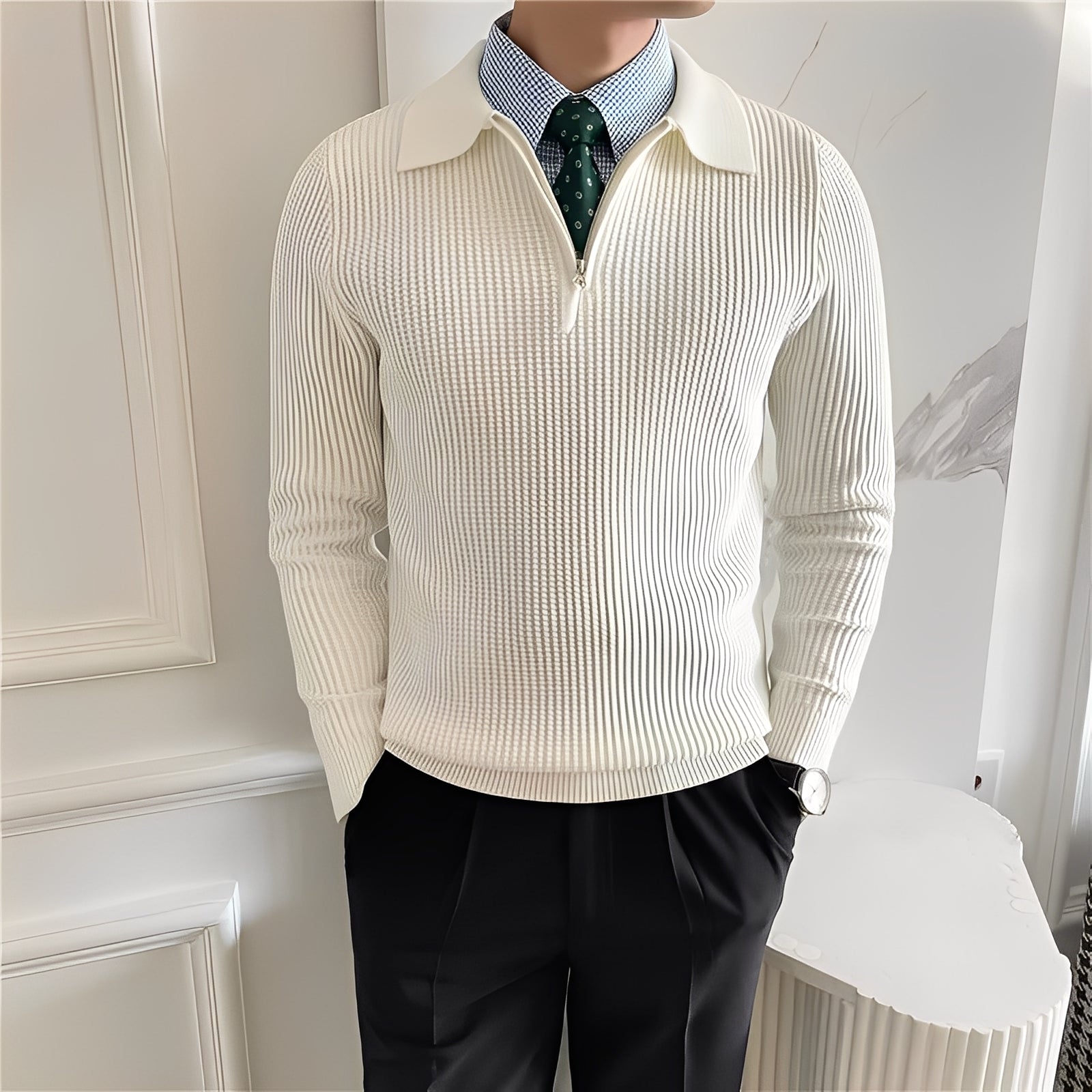 Emil – Eleganter Strickpullover mit Reißverschluss