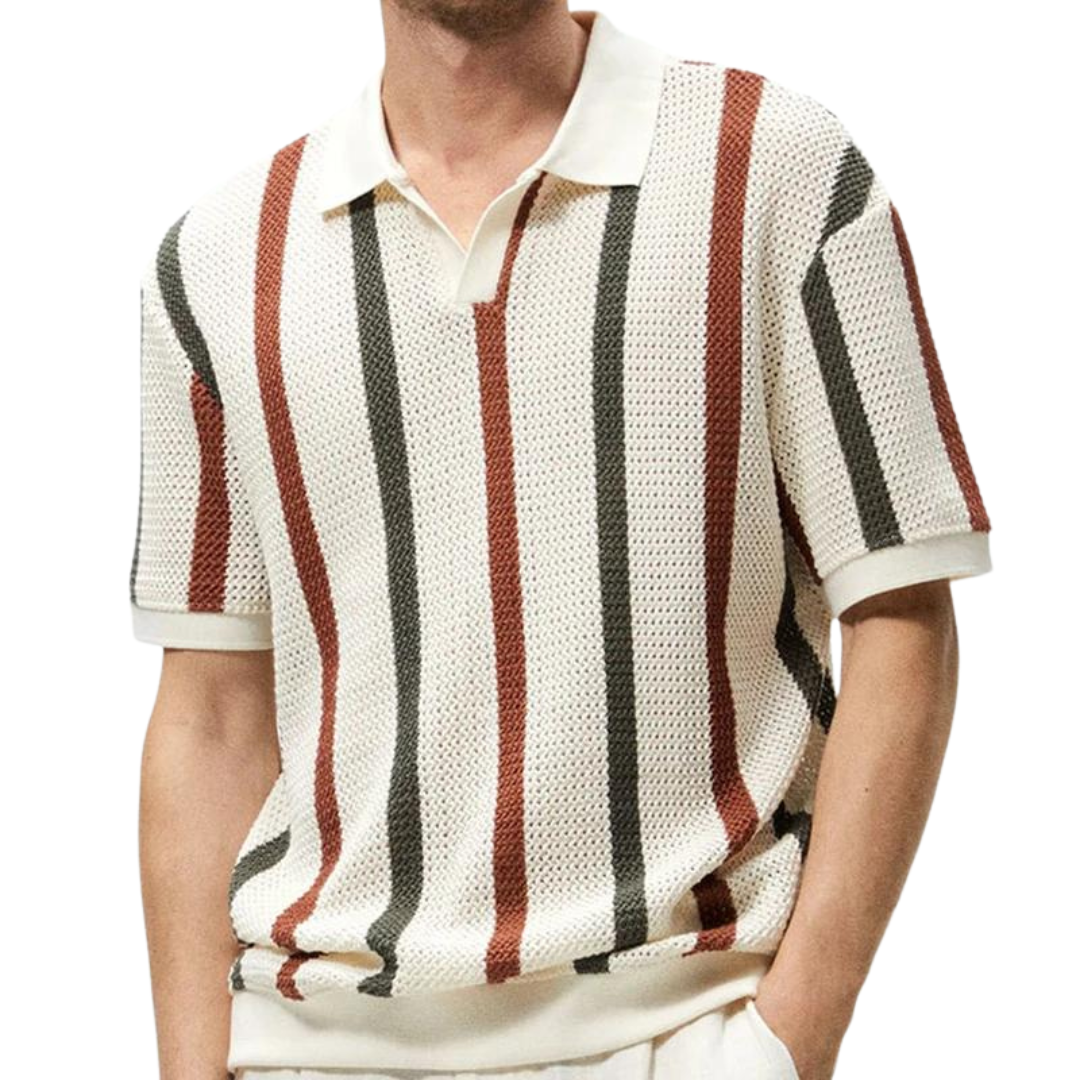 Oliver – Gestreiftes Komfort Poloshirt Herren Lässig Sommer