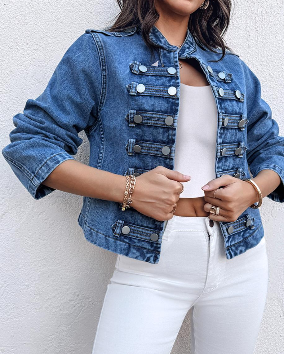 Hilla – Denim Long Sleeve Übergangsjacke für Damen