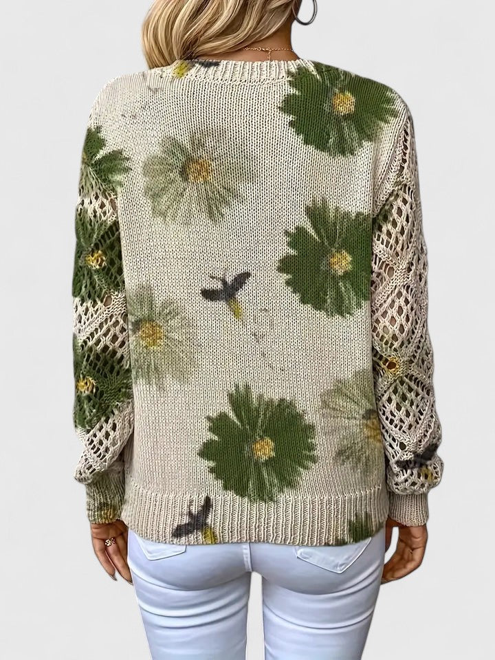 Ariane – Eleganter Pullover Mit Blumendruck