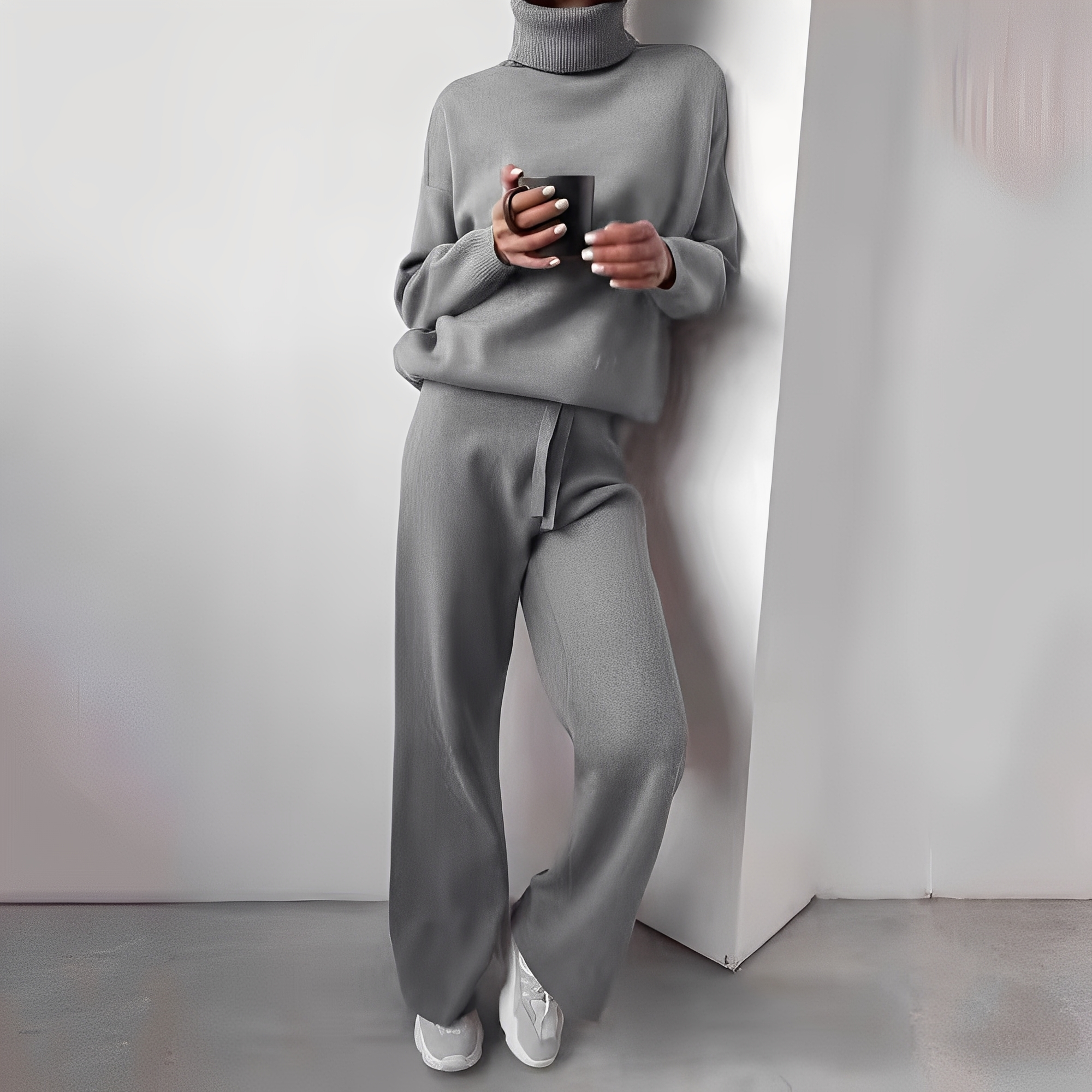 Stefanie – Schlichtes Rollkragen-Set Für Damen