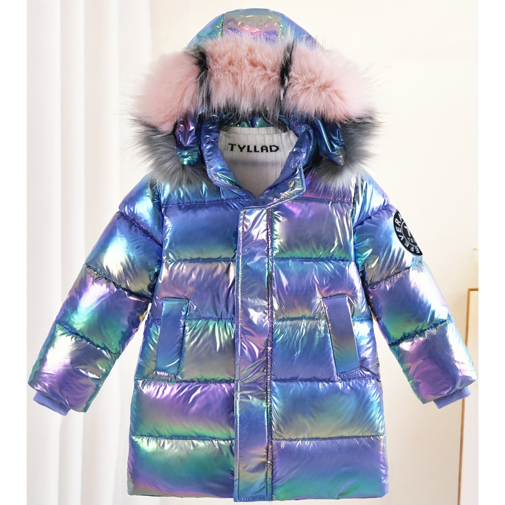 Fina - Mädchen Jacke Metallic Lila Mit Kapuze
