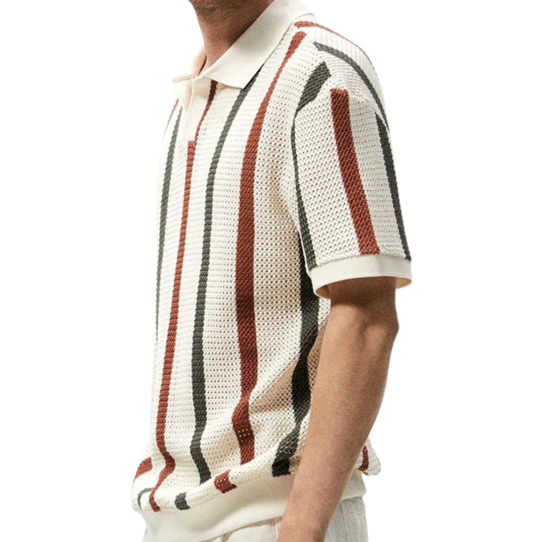 Oliver – Gestreiftes Komfort Poloshirt Herren Lässig Sommer