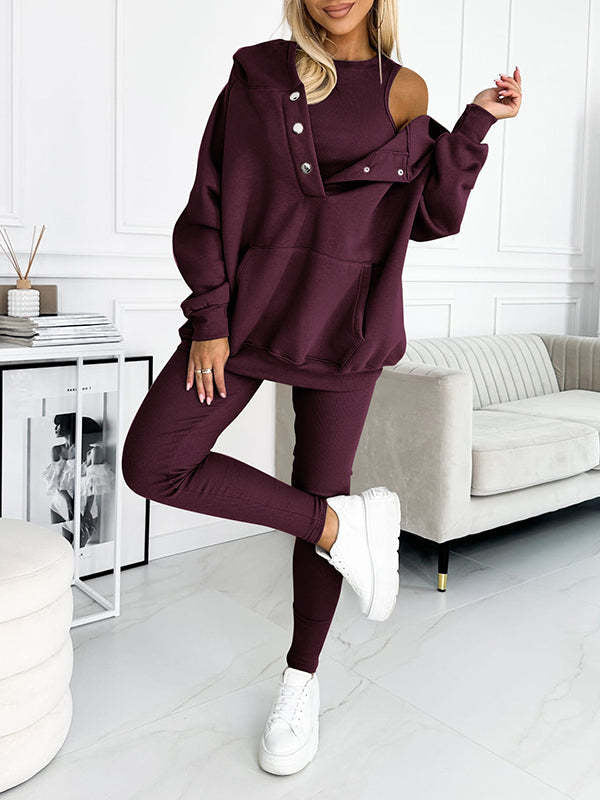 Kerstin - 3-teiliges Damen-Sportanzug mit Kapuzenpullover