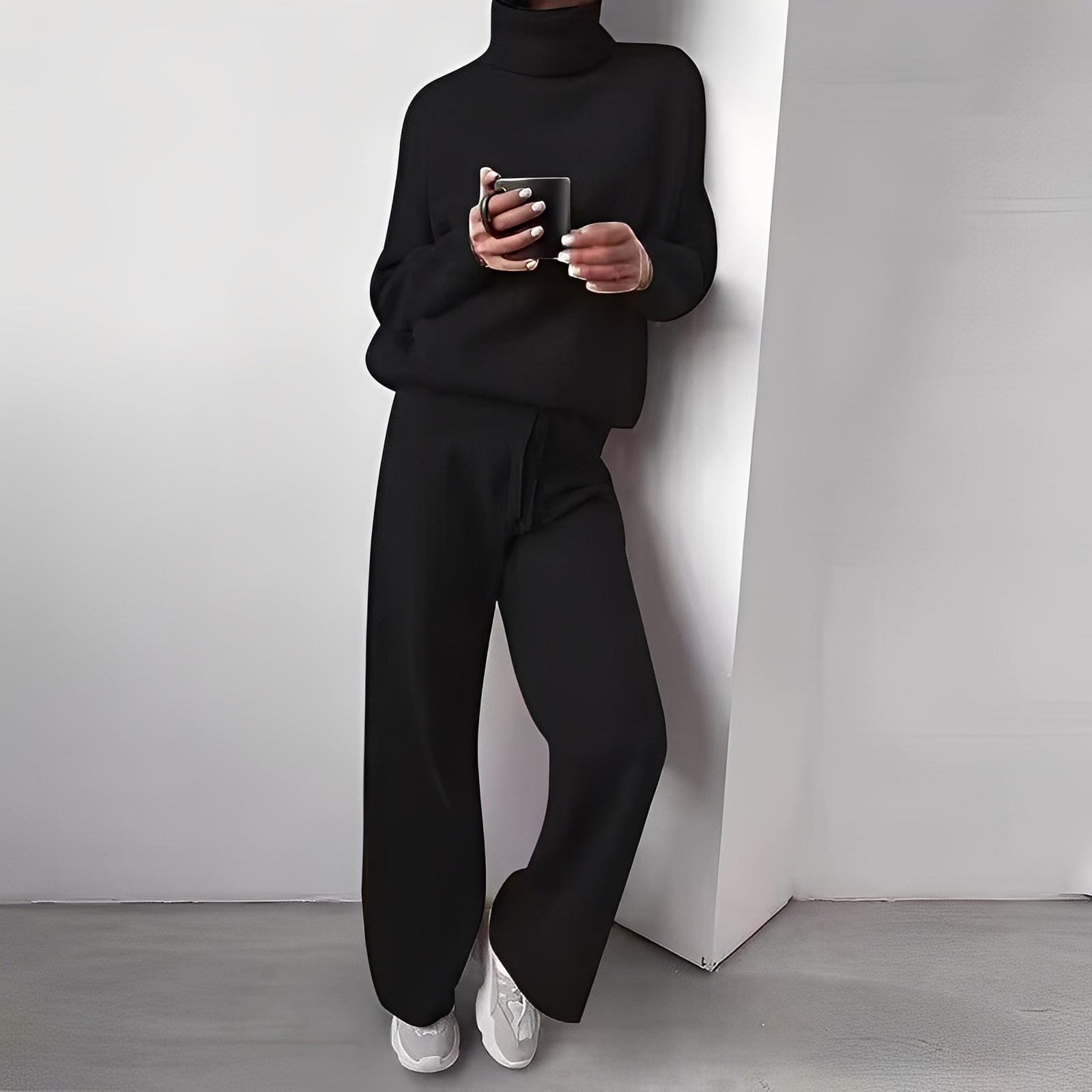 Stefanie – Schlichtes Rollkragen-Set Für Damen