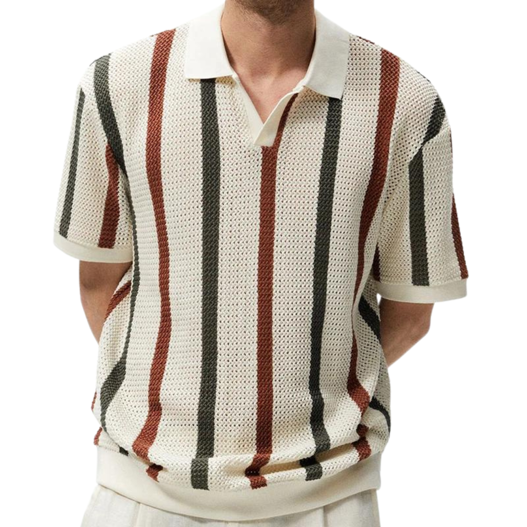 Oliver – Gestreiftes Komfort Poloshirt Herren Lässig Sommer