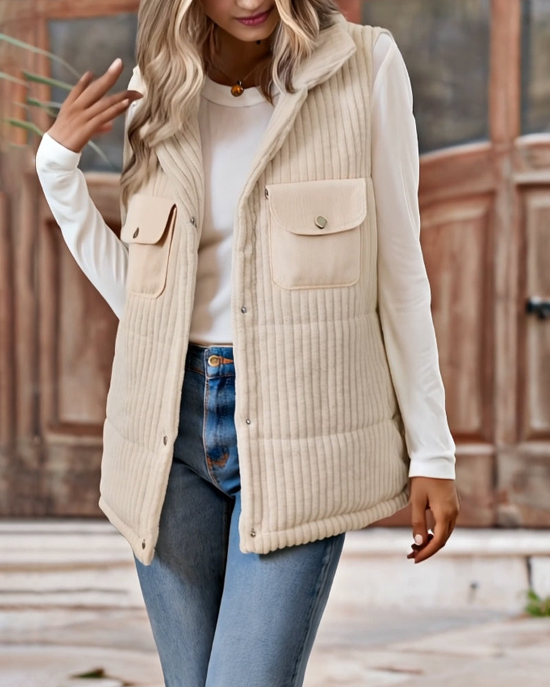 Luisa – Gefütterte Damenweste mit Kragen Winterlook