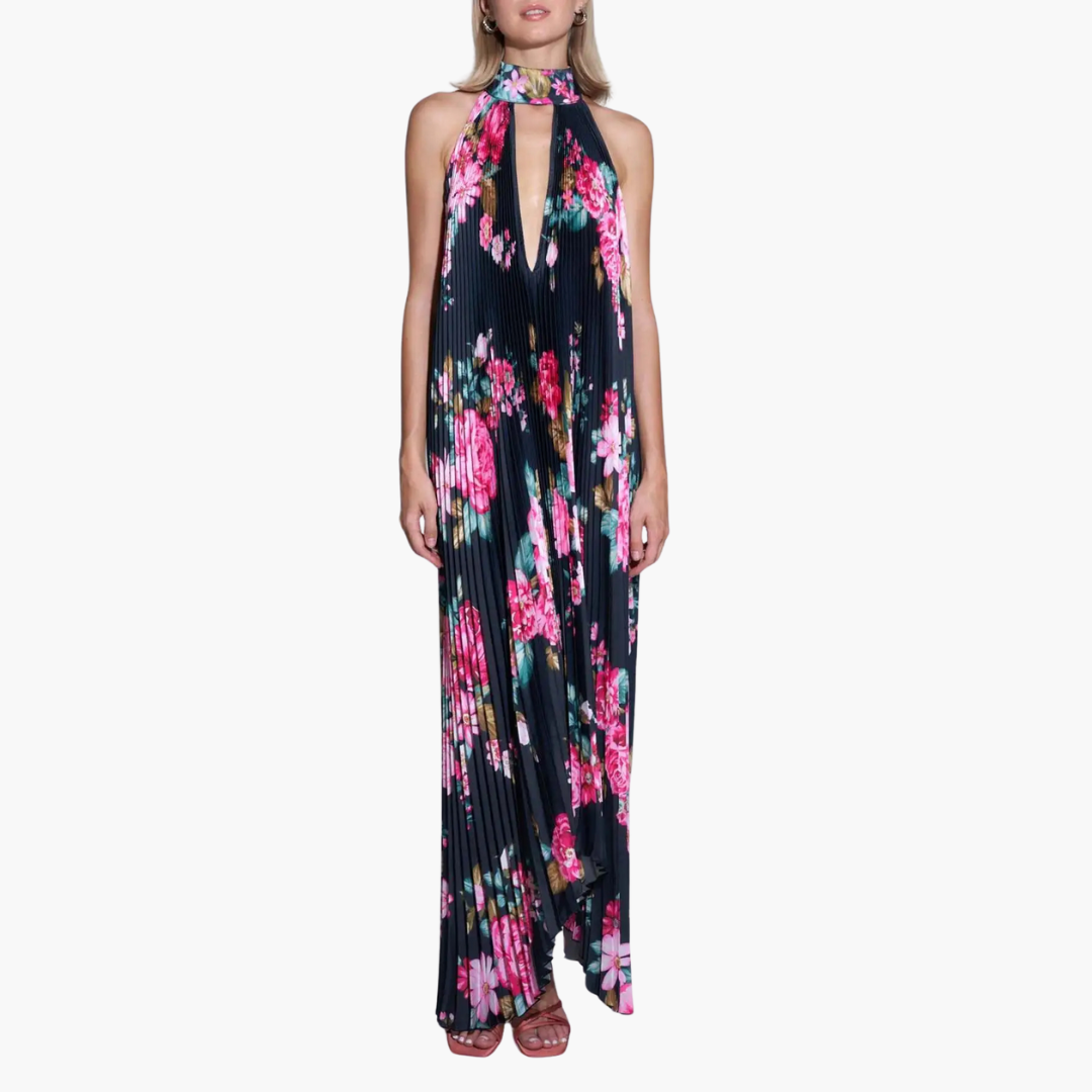 Felicitas – Sommerliches Plisseekleid mit Blumenmuster