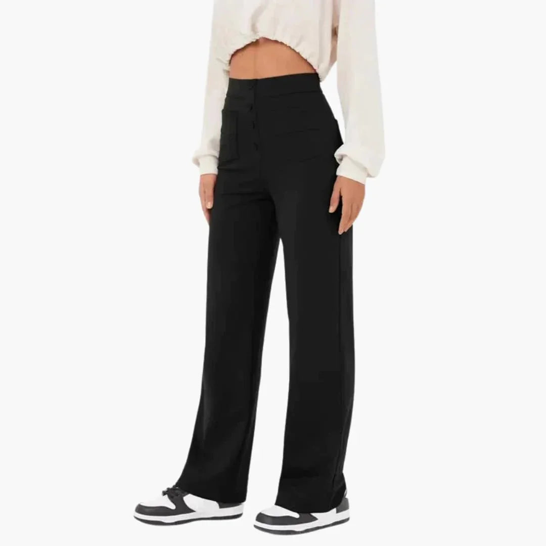 Marietta - Hohe Taille Stoffhose Damen Elegant