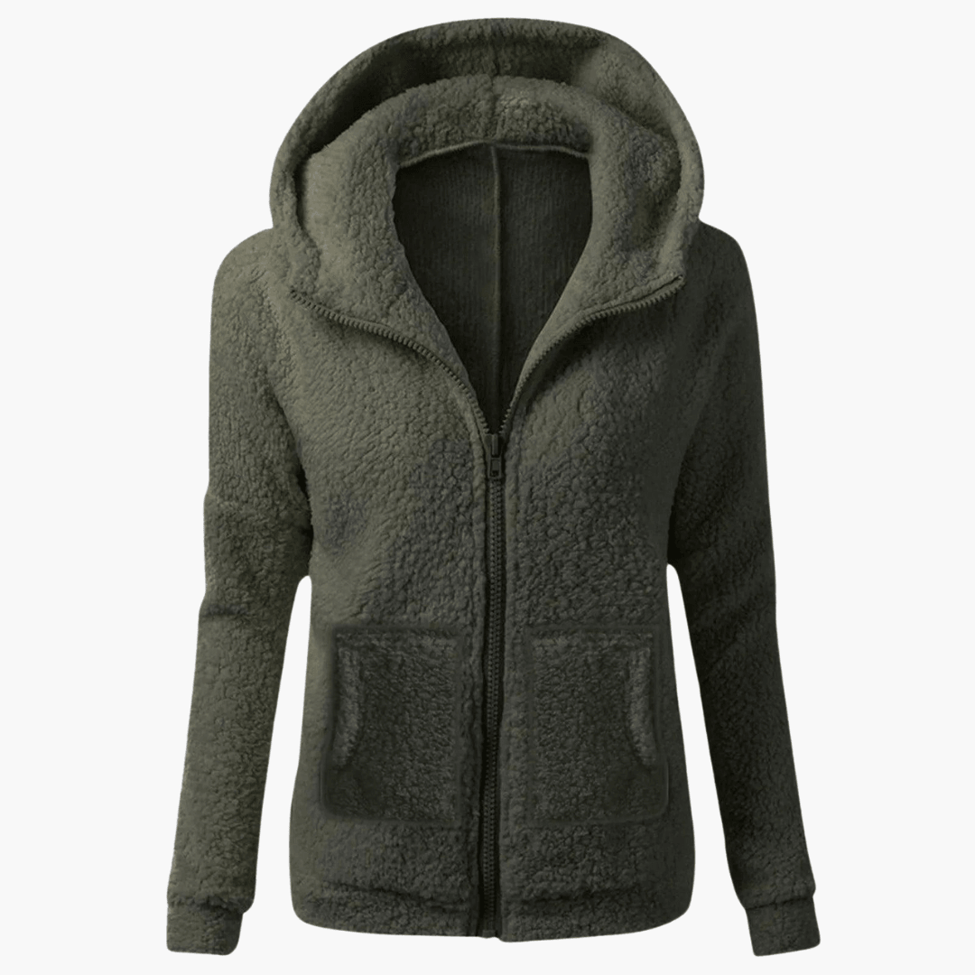 Monika - Damen Fleece Hoodie mit Reißverschluss und Kapuze