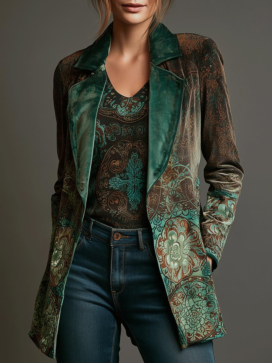 Felizia – Grüner Long Sleeve Blazer für Damen