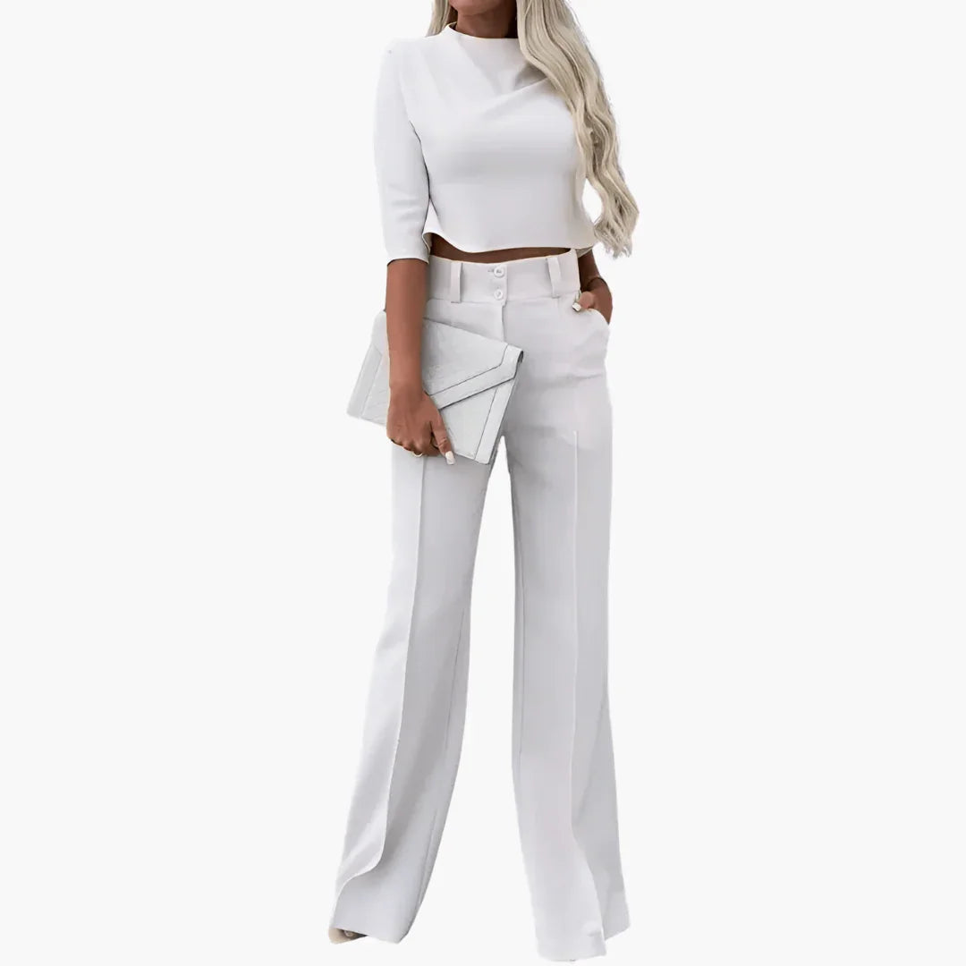 Maja - Crop Top Zweiteiler Set Damen Modern