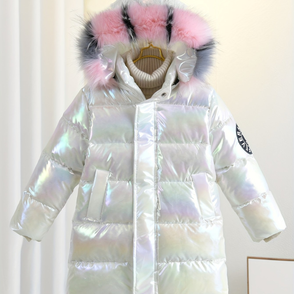 Fina - Mädchen Jacke Metallic Lila Mit Kapuze
