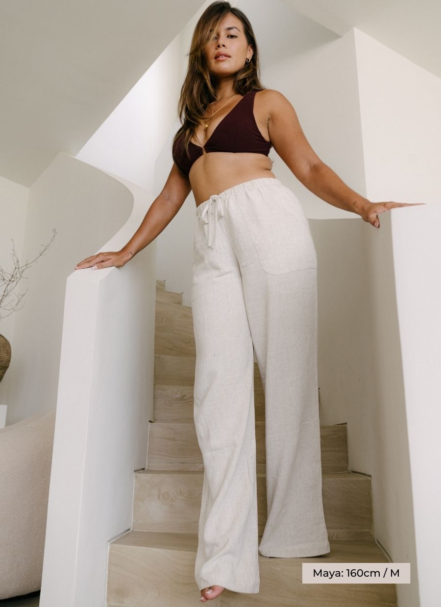 Alexandra – Beigefarbene Leinenhose Selma 4