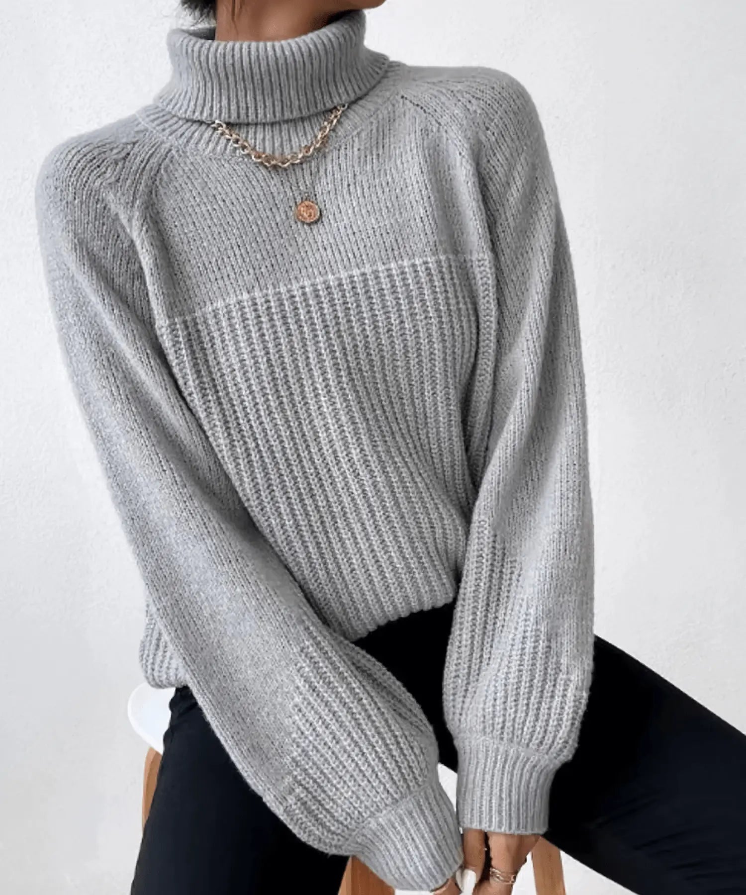 Alina - Gemütlicher Zopfmuster-Strickpullover Für Frauen Grau