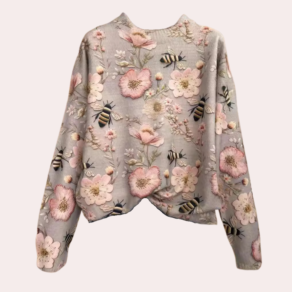 Corinna – Damenpullover Mit Blumenmuster