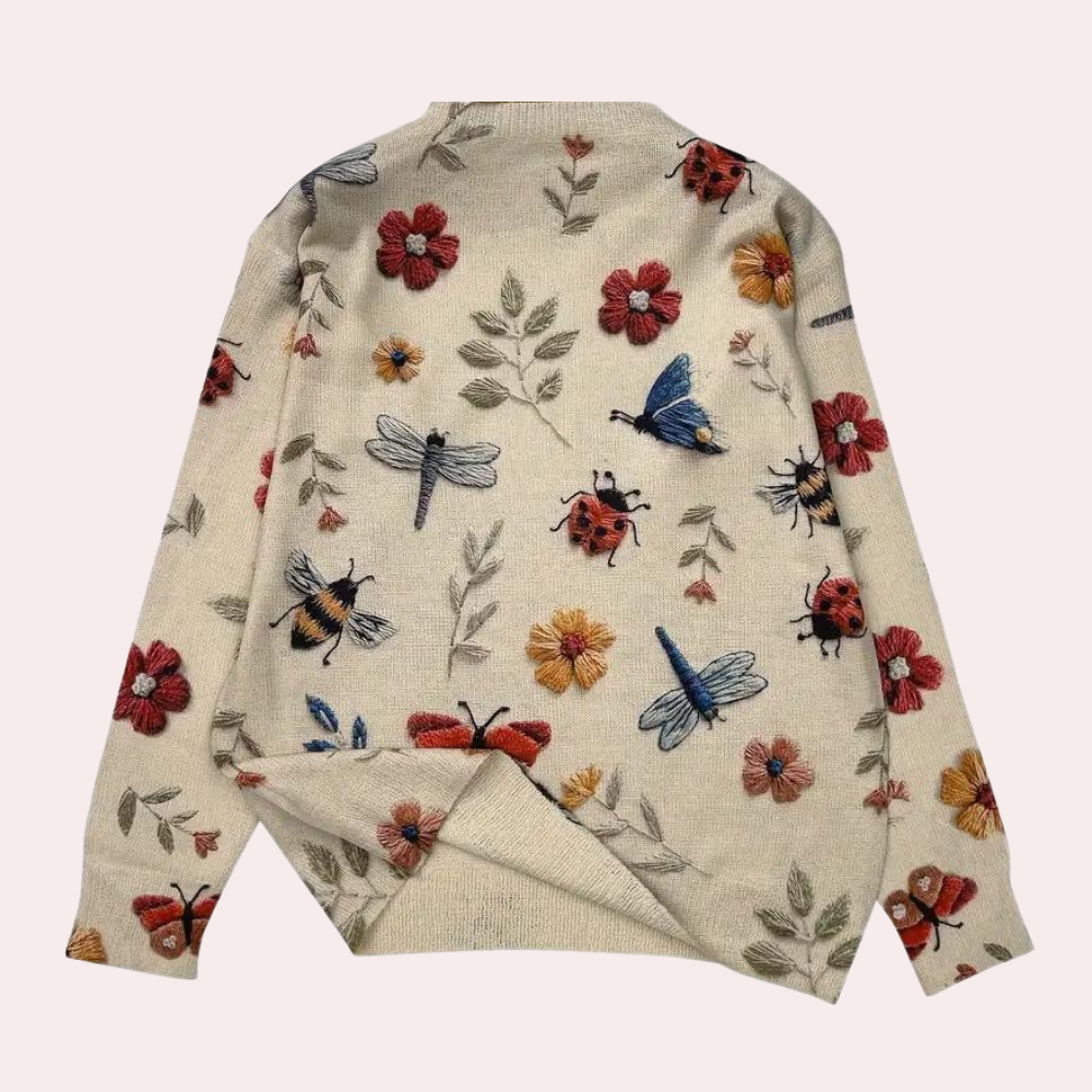 Corinna – Damenpullover Mit Blumenmuster