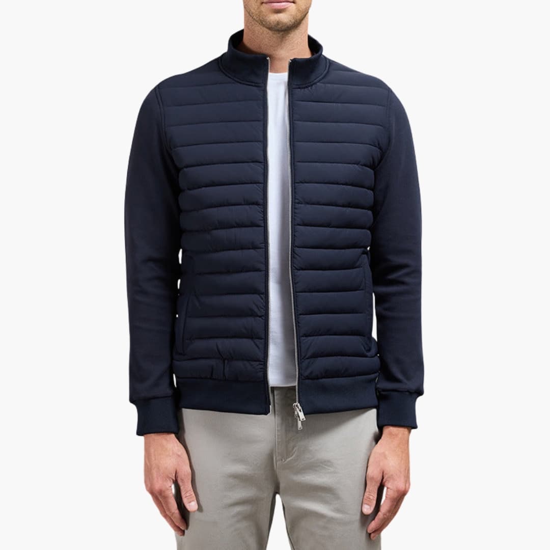 Aron - Herrenjacke mit Stehkragen und Bündchen Marineblau