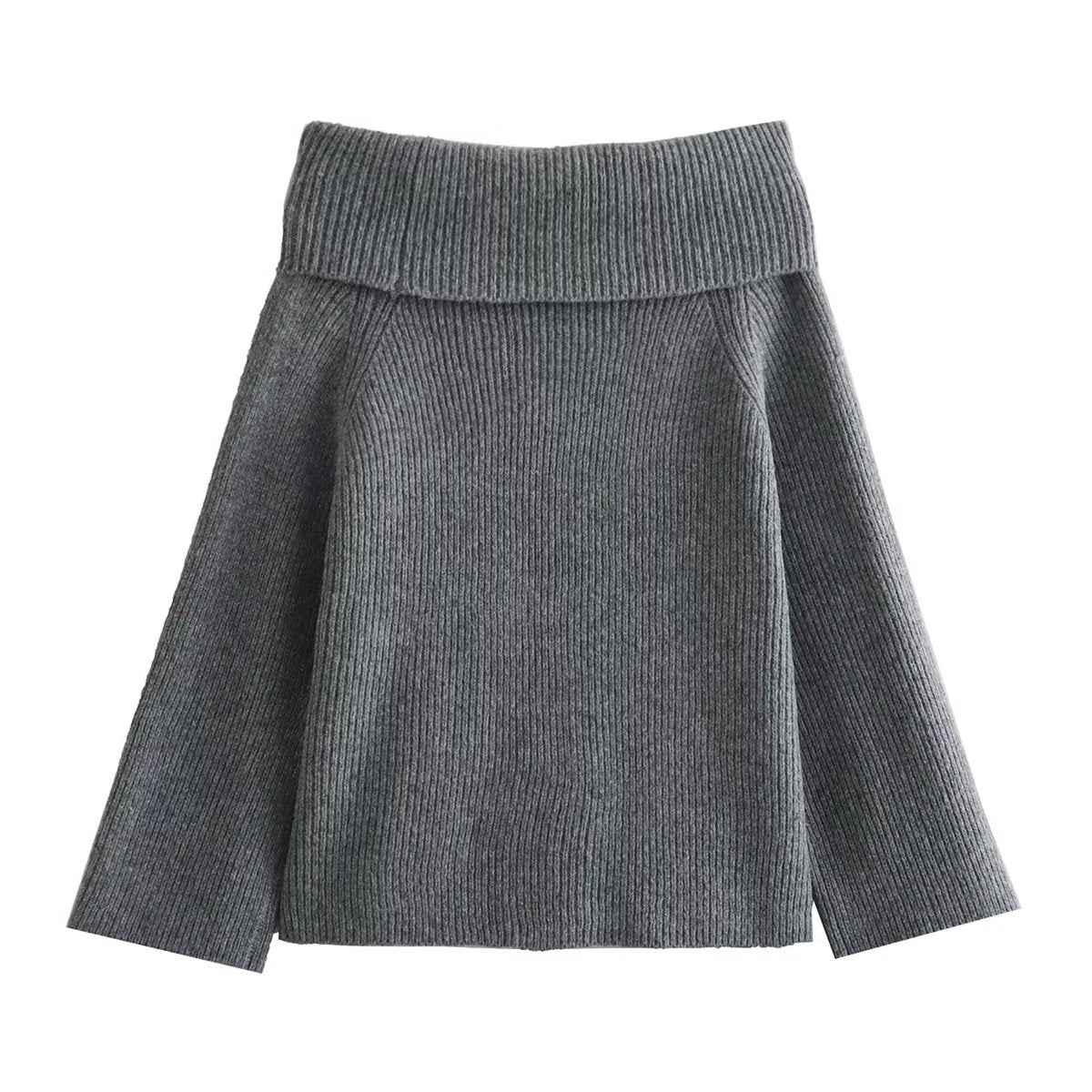 Beata – Stylischer Schulterfreier Pullover für Damen Grau