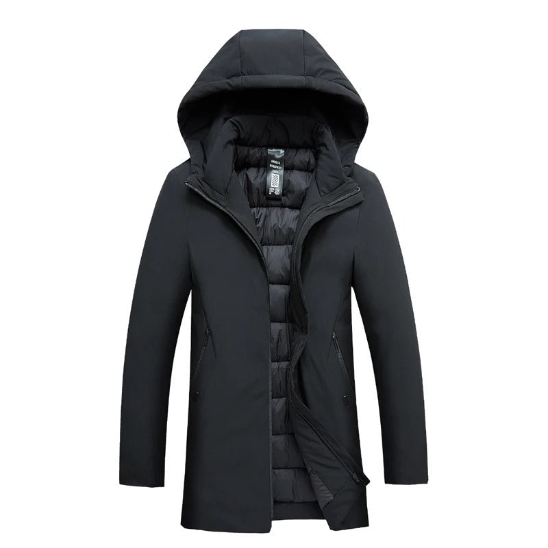 Beatus – Warmer Winter Parka Mantel für Herren Schwarz
