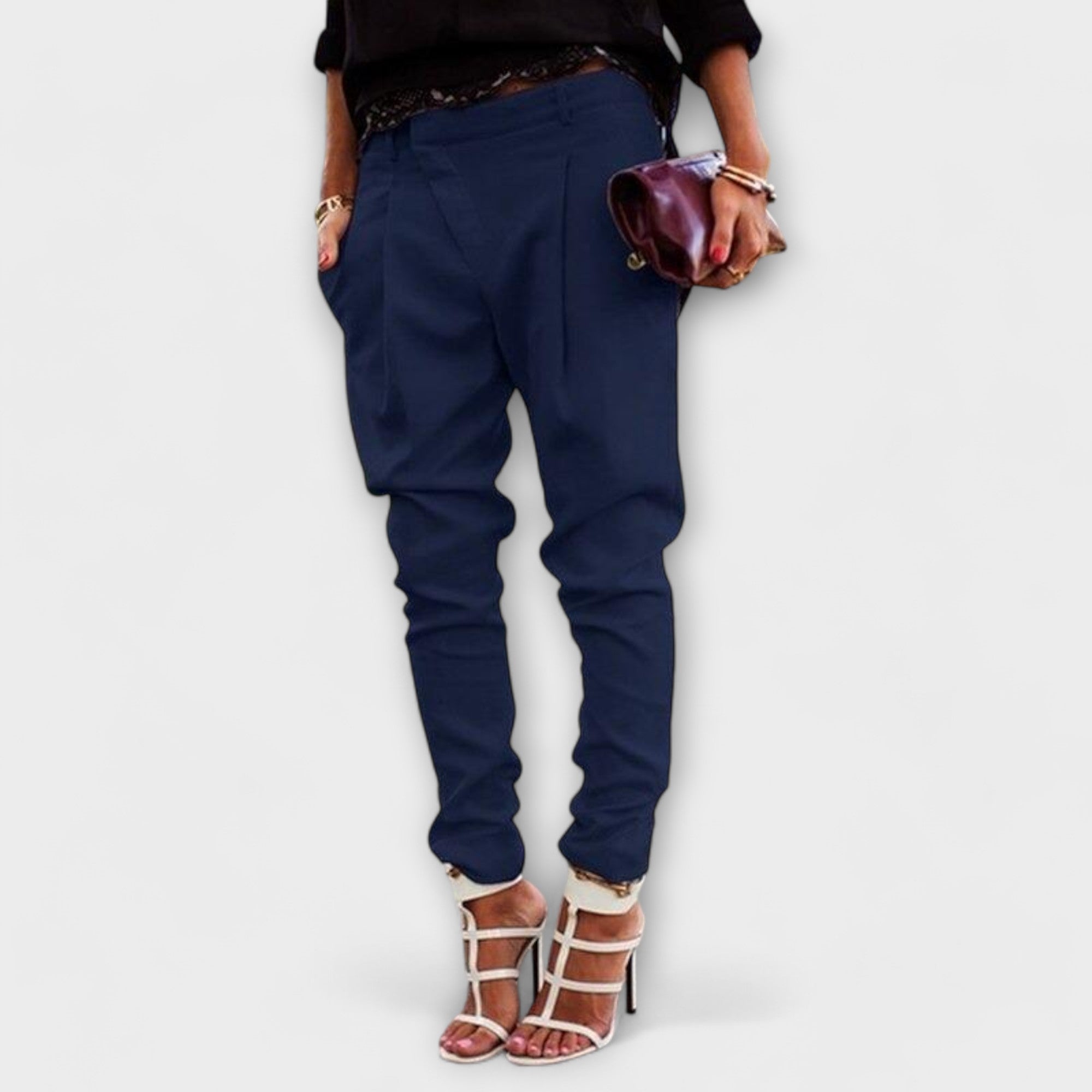 Bellona – Elegante Damen-Bundhose mit hohem Sitz Blau
