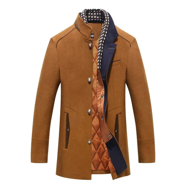 Benediktus – Eleganter Winter Wollmantel für Herren Braun