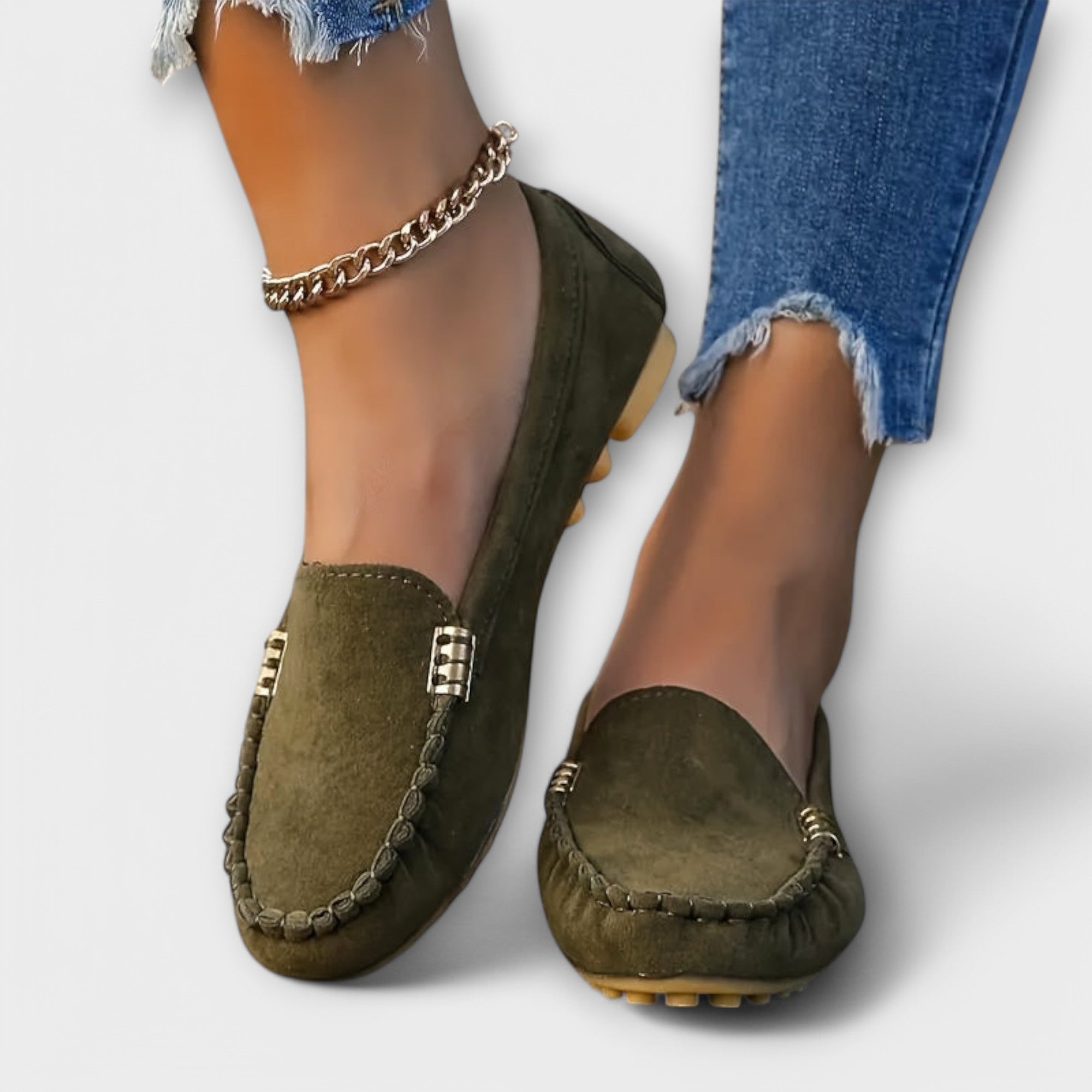 Benta – Damen Loafer mit klassischem Design Olivengrün