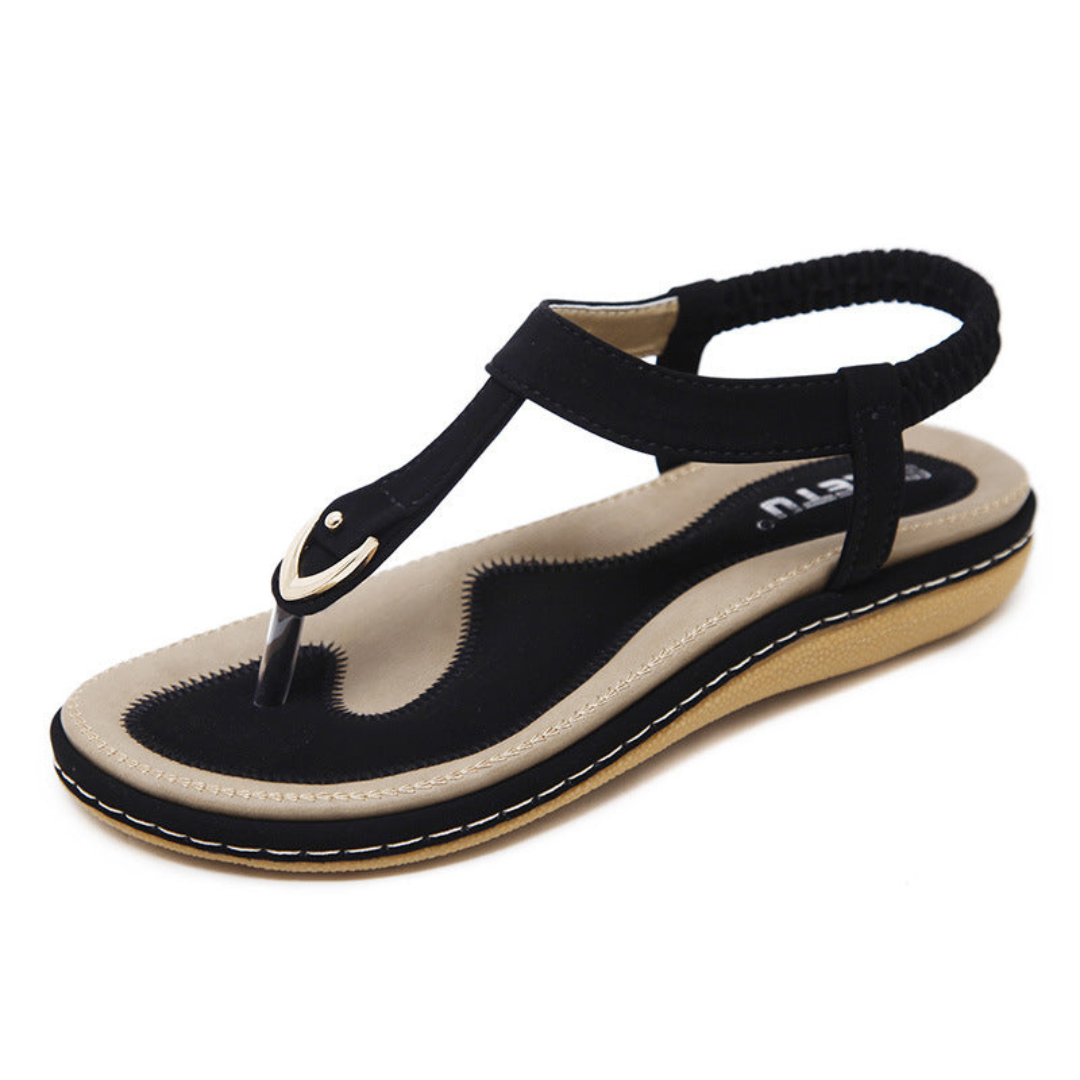 Bettina - T-Riemen-Sandalen für Damen Schwarz