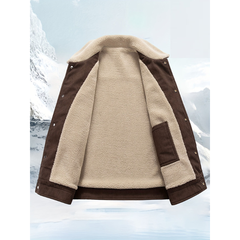 Bianca - Winterjacke Herren Warm und Stilvoll Dunkelbraun