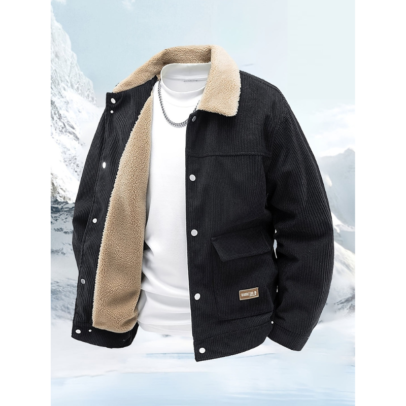 Bianca - Winterjacke Herren Warm und Stilvoll Schwarz