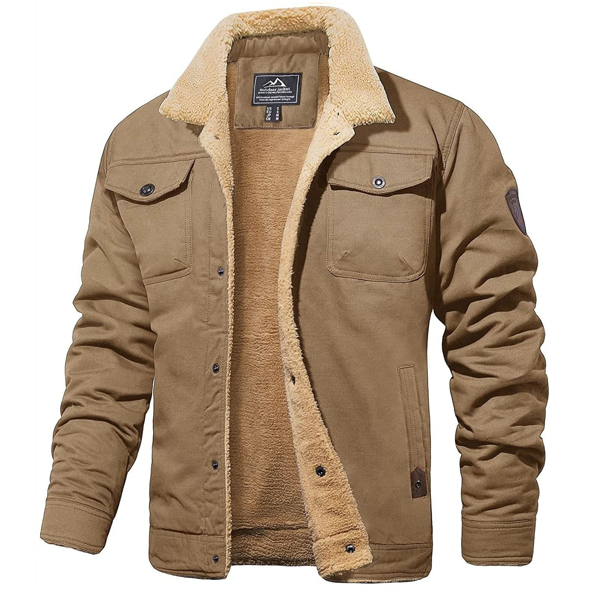 Brachtolf – Herren Bomberjacke modern mit Reißverschluss Khaki