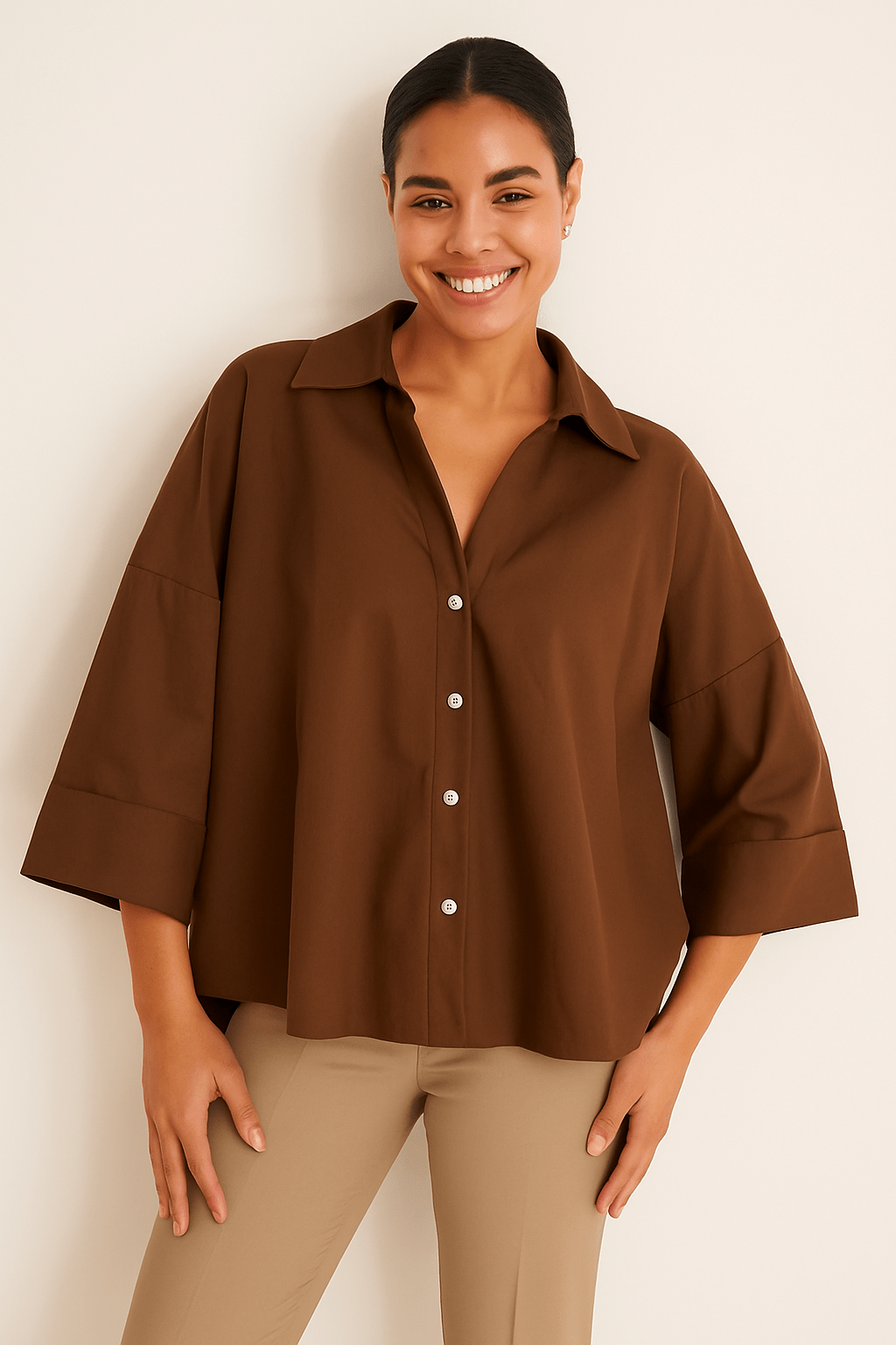 Brenda- Oversize Bluse mit Knöpfen 2