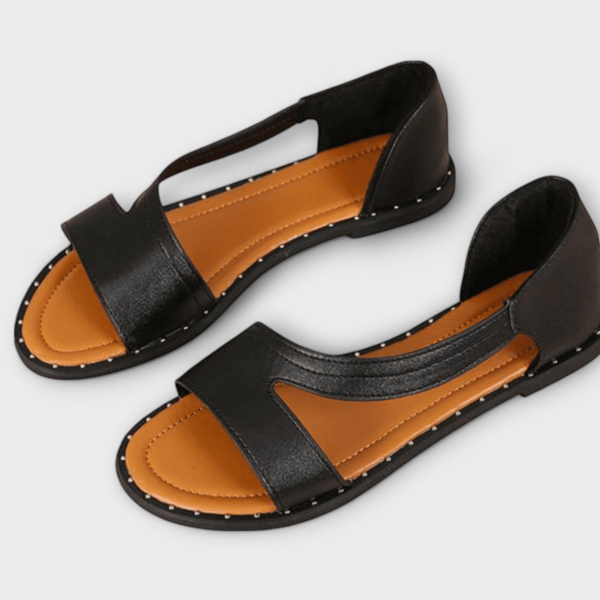Brunharda - Moderne Sandalen mit Weicher Gummisohle Schwarz