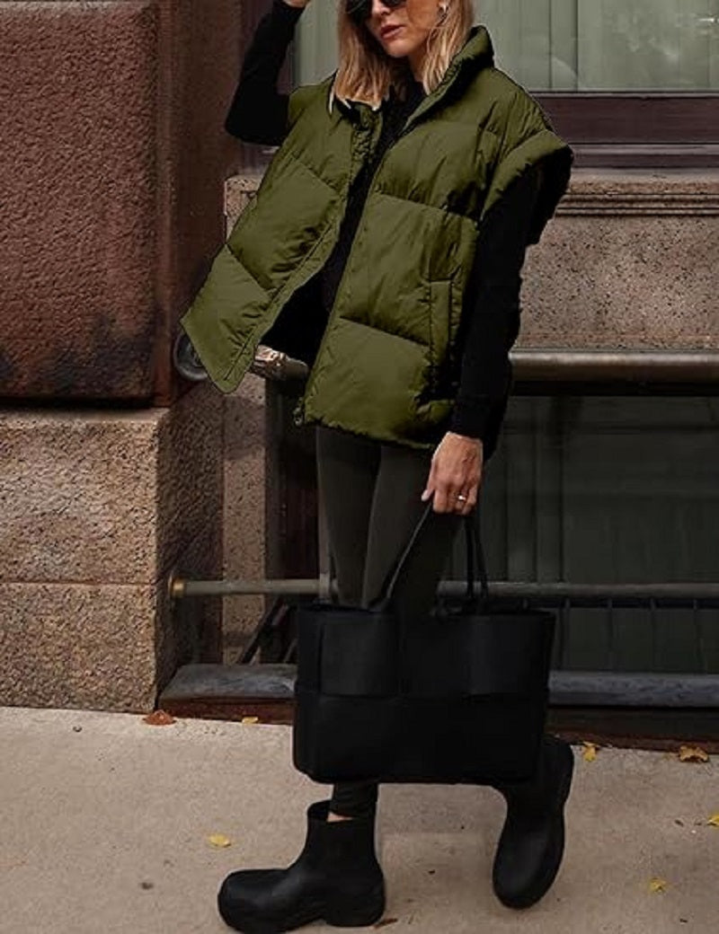 Damiana - Lockere Gefütterte Damen Winterweste mit Reißverschluss