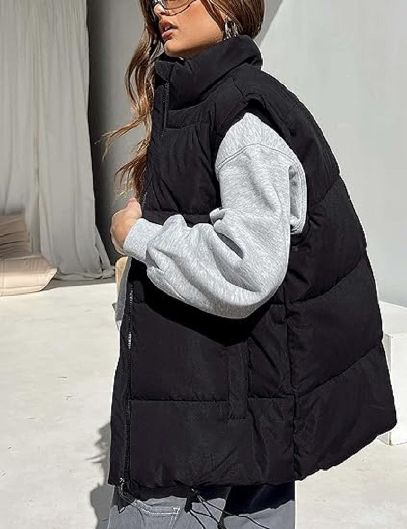 Damiana - Lockere Gefütterte Damen Winterweste mit Reißverschluss