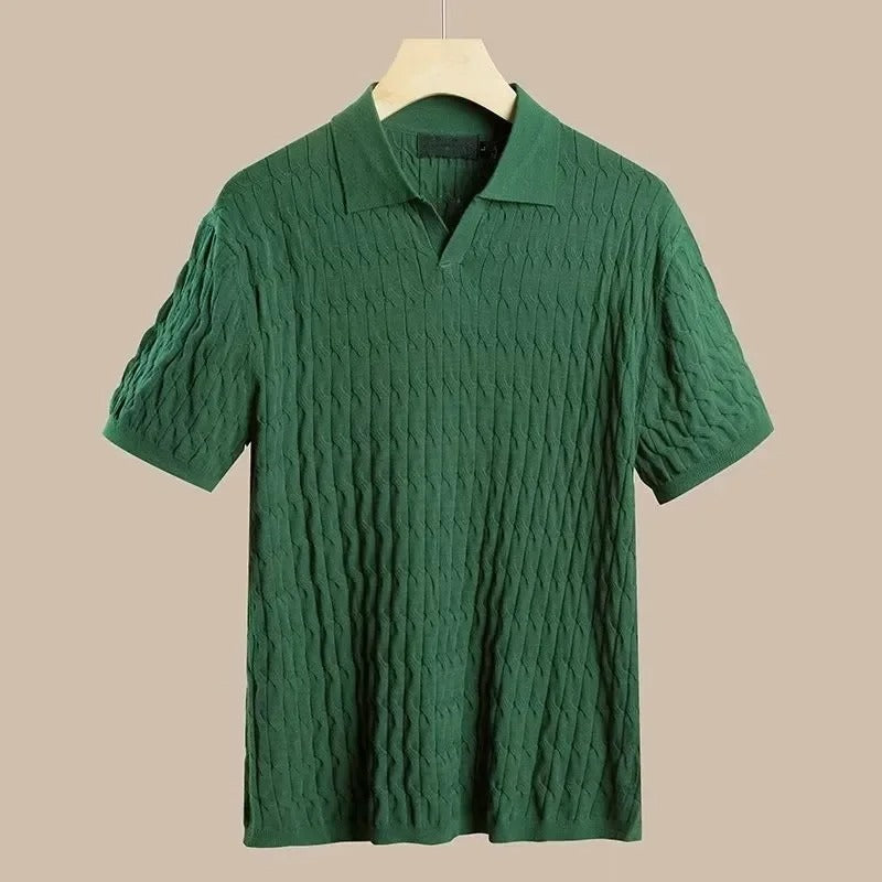 Carsten – Strick Poloshirt Herren Elegant Sommer Modern 3
